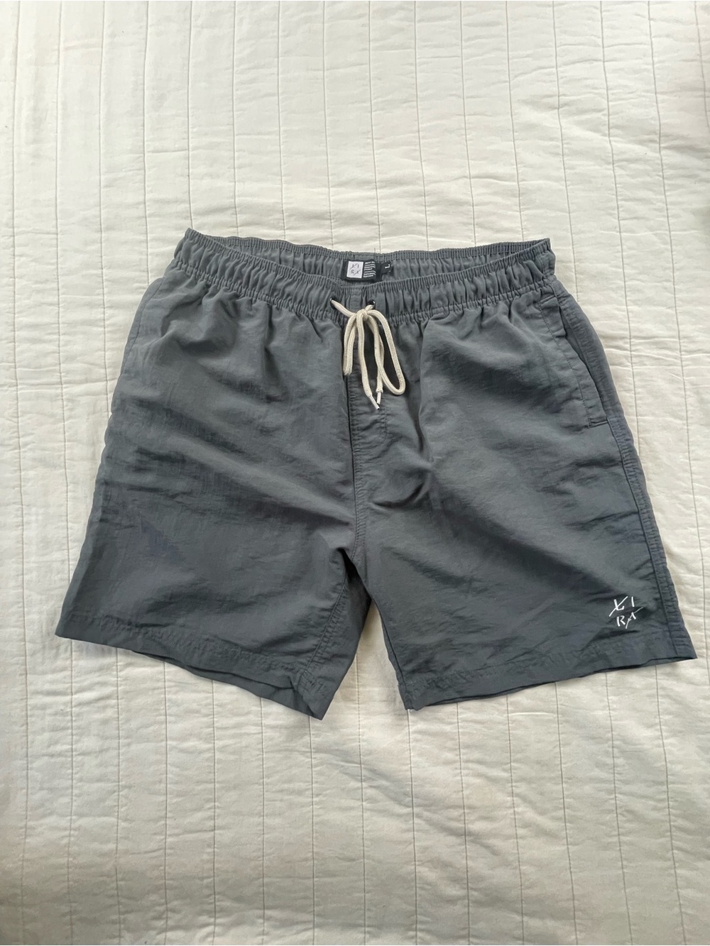 Lira Men's Charcoal Quick Dry Drawstring Shorts Large